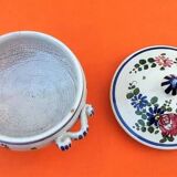Small broth on pedestal Old polychrome ceramic