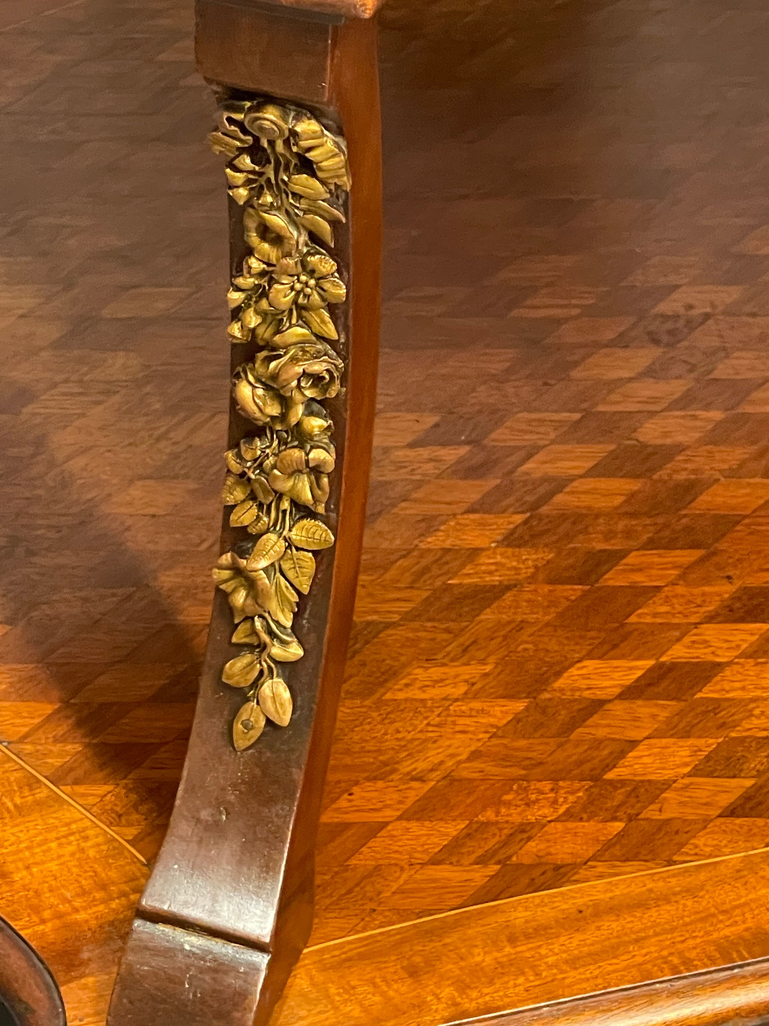 Tea table, marquetry living room table, early 20th century
