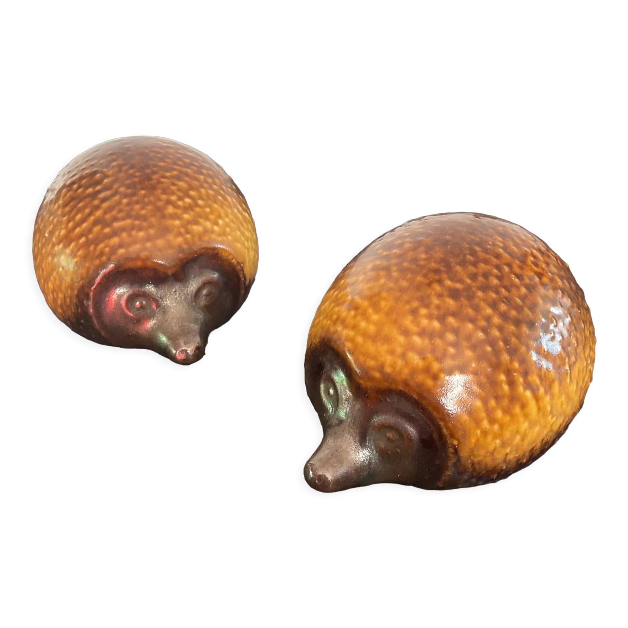 Pair of vintage ceramic hedgehogs