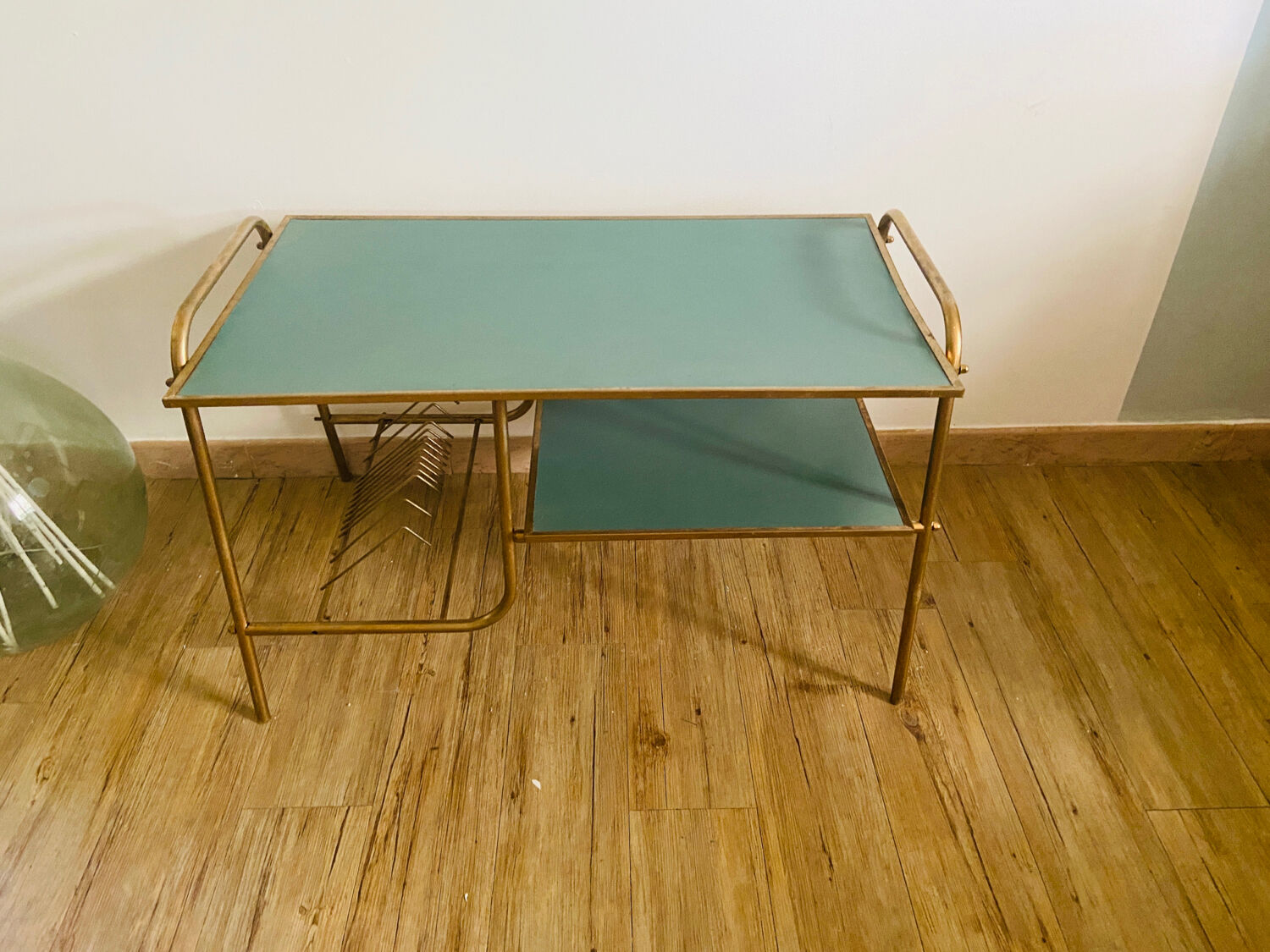 Table basse vintage range disques vyniles