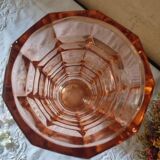 Art Deco style pink molded glass vase