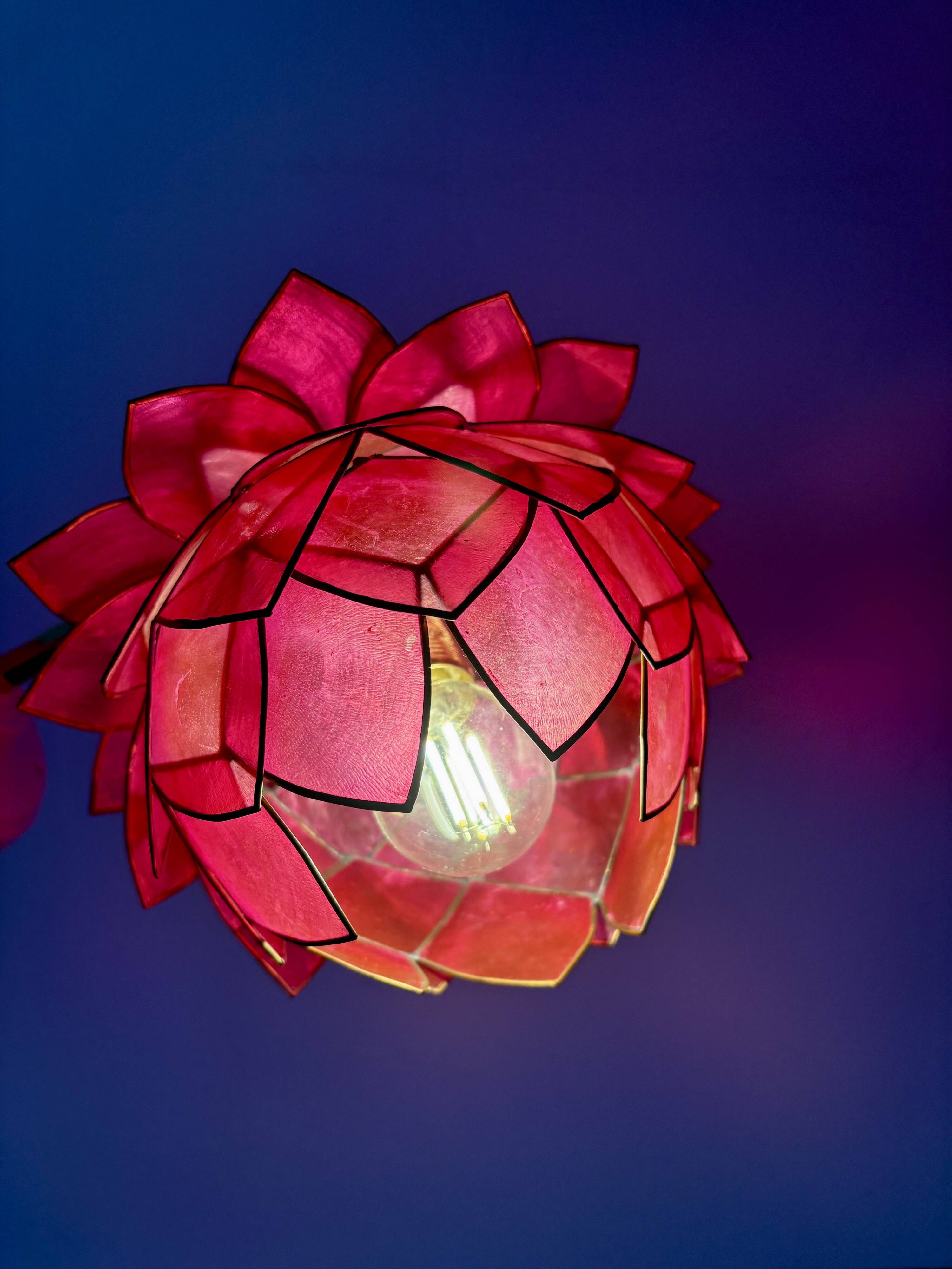 Vintage pink mother-of-pearl angled wall lamp