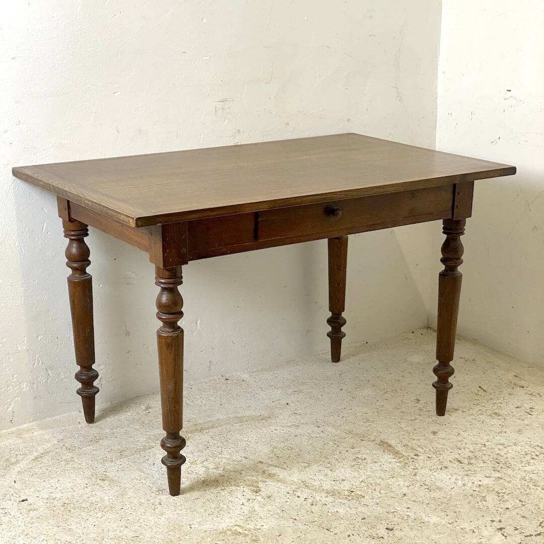 Table, bureau ancien pieds tournés