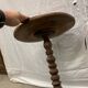 Antique pedestal table, Brutalist, wood, turned