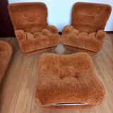 Velvet sofa and armchair set