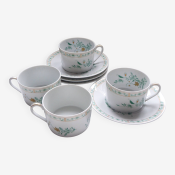 Ensemble de 4 tasses à thé Bernardaud Limoges "Pékin"