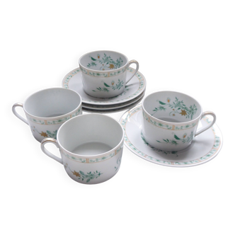 Set of 4 Bernardaud Limoges "Beijing" tea cups