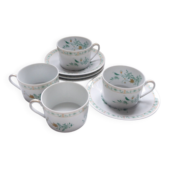 Ensemble de 4 tasses à thé Bernardaud Limoges "Pékin"