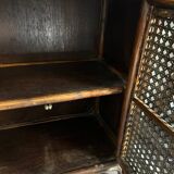 Rattan shelf / bookcase with cabinet