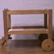 Brutalist Scandinavian bar cart / serving trolley in solid oak, 1950s