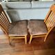 Set of 6 vintage retro chairs – new suede-look seats in old style.