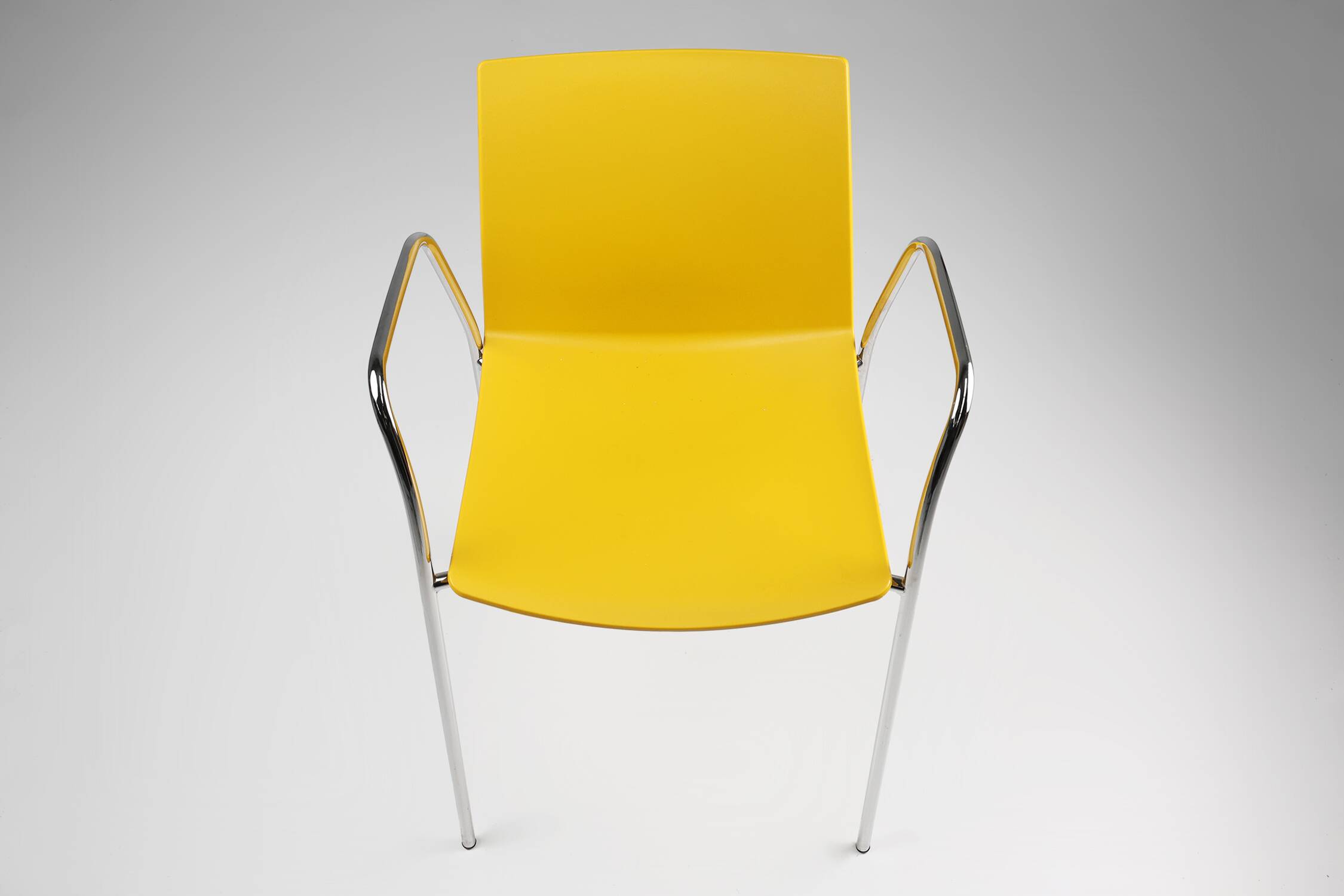 Mid-Century yellow Chair with Metal Frame and Plastic Seat, Belgium