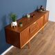 Retro teak 1960s jentique mid century sideboard with folded handles