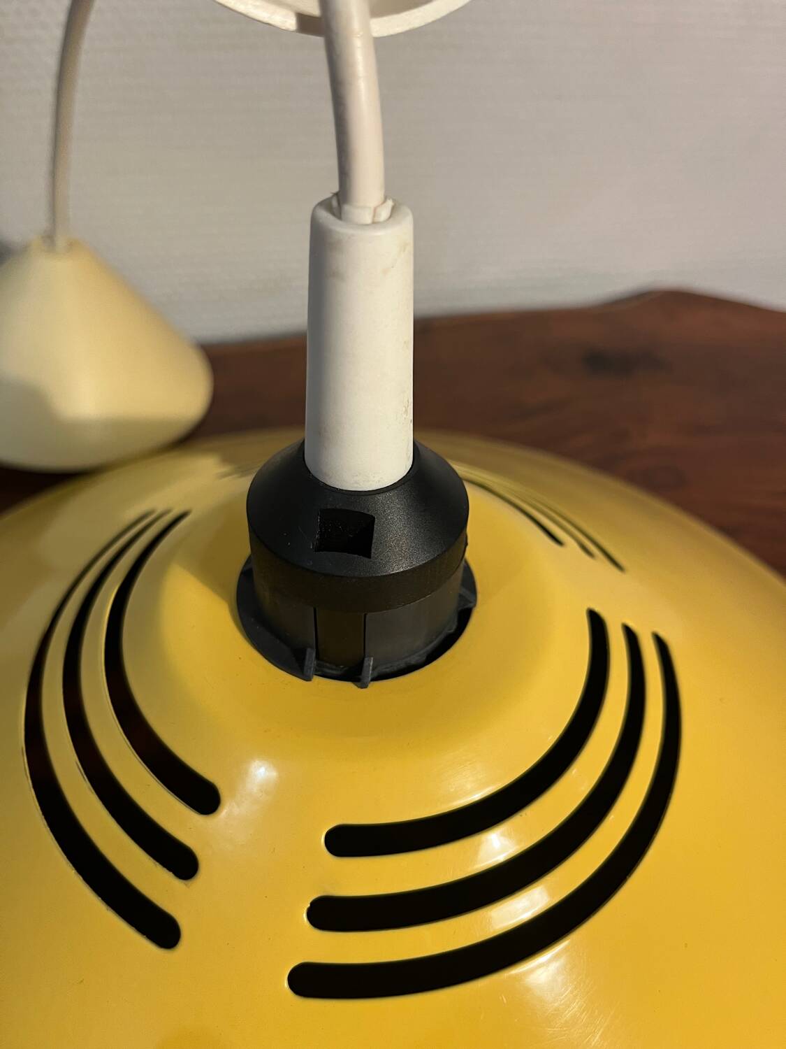 Memphis style metal pendant light from the 80s