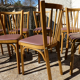 Set of 6 baumann bistro chairs N°12 skaï color "wine lees"