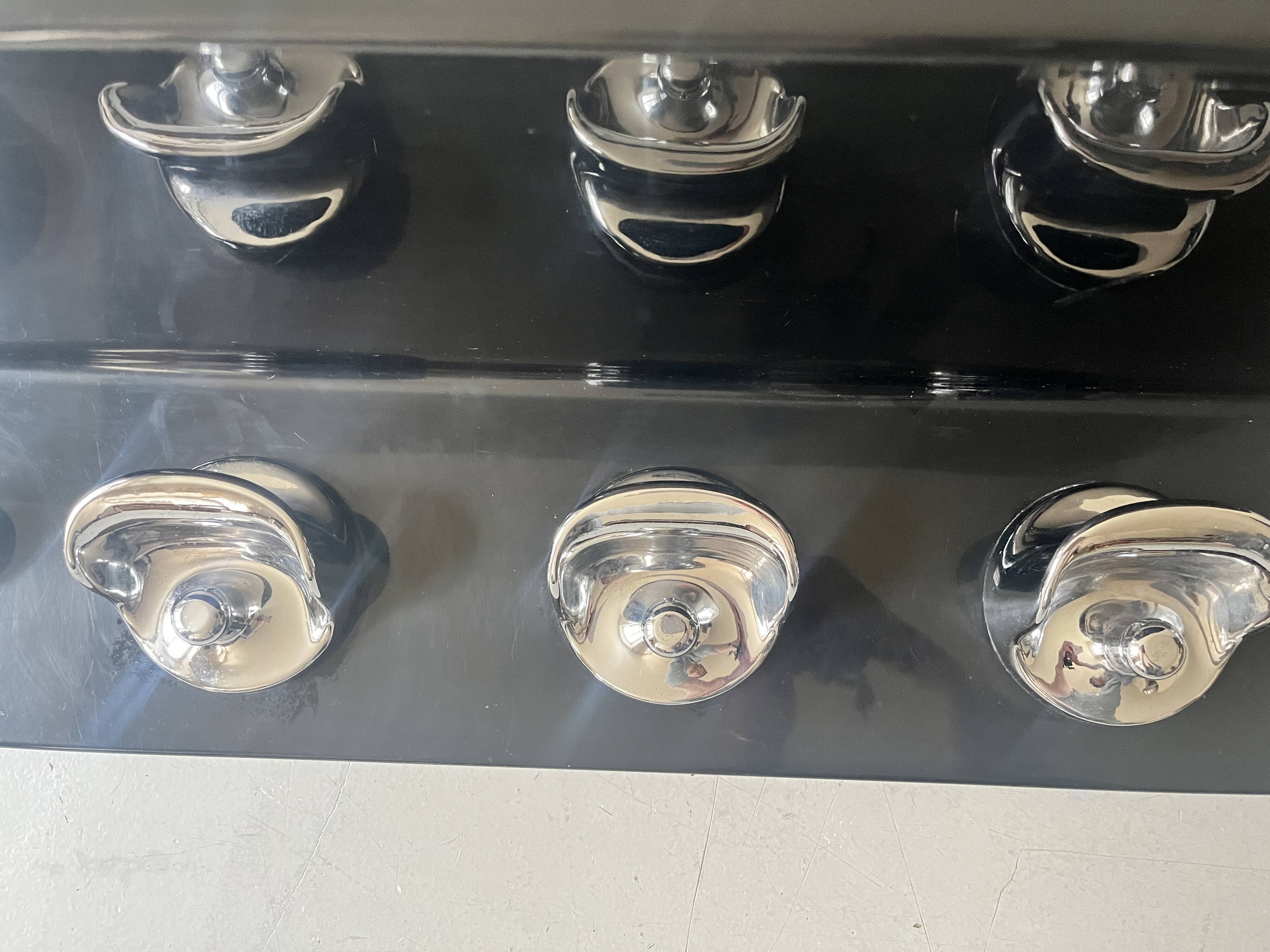 Black & chrome shelf / coat rack by Marcello Siard & Olaf Von Bohr for Kartell, design 1970