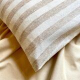 Beige striped cotton cushion ☐ 40 cm