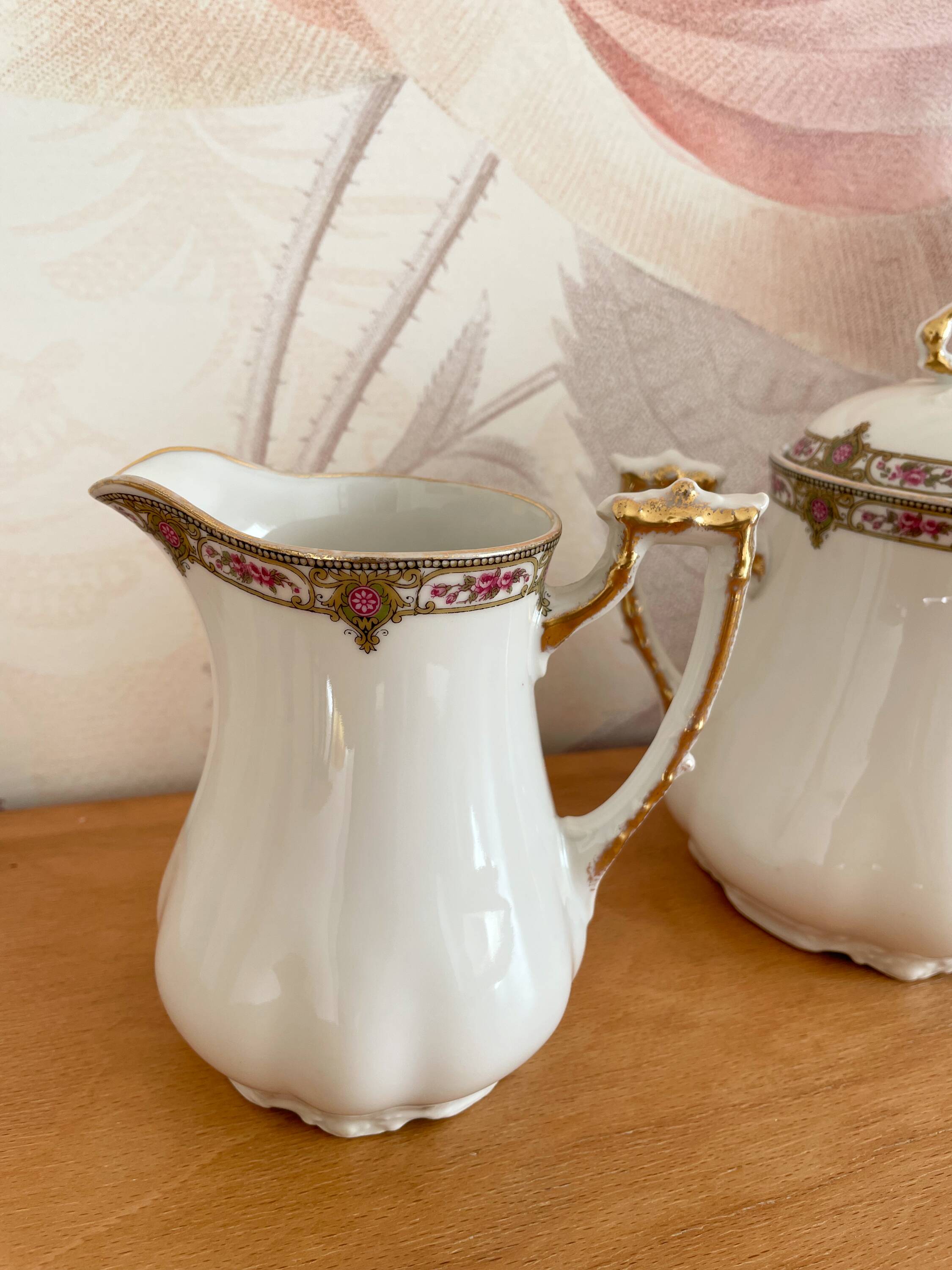Coffee service in porcelain vignaud limoges - 1950
