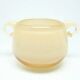 Mid-century modern vase, beige glass, designed by M. Jakubas, Poland, 1970s