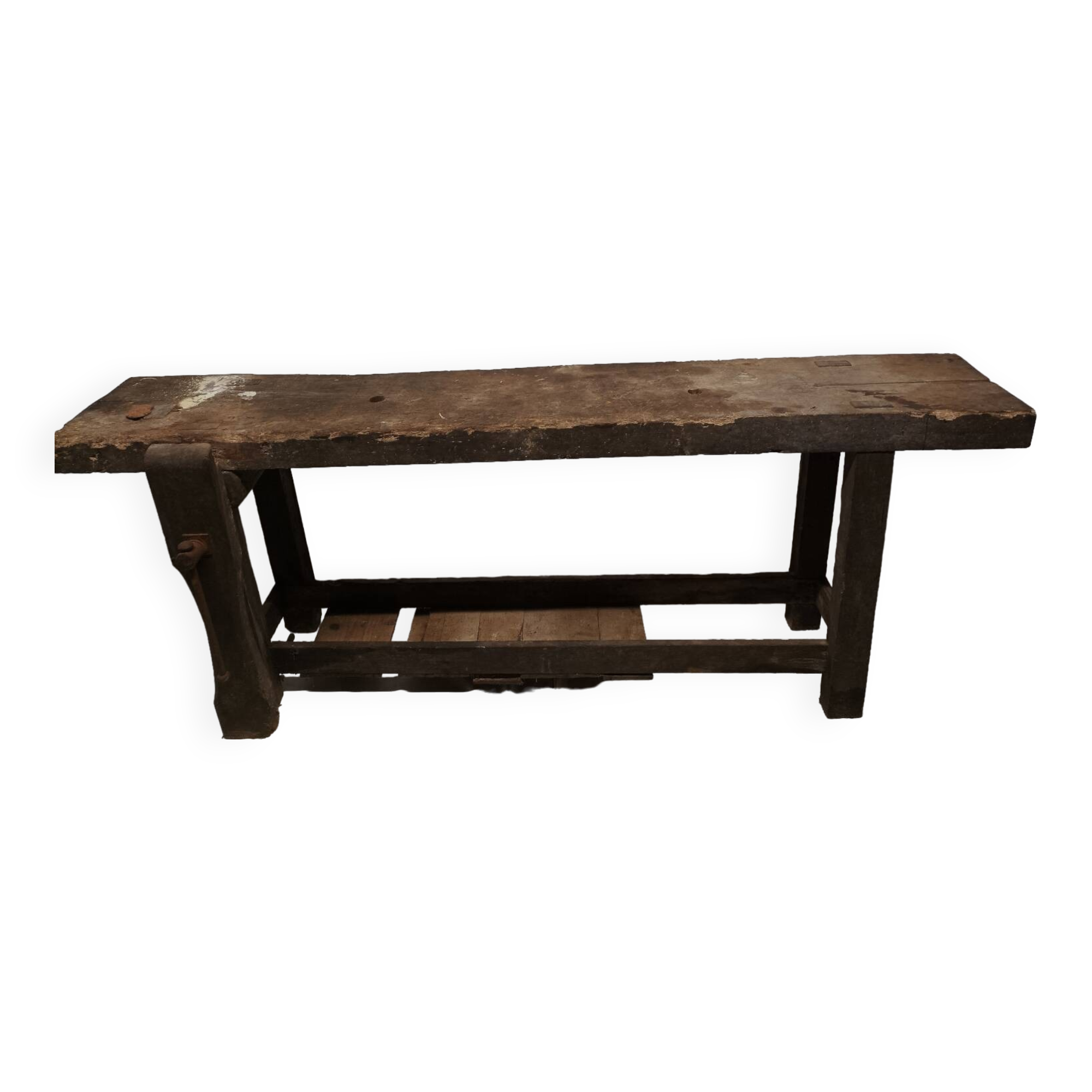 Old vintage wooden workbench