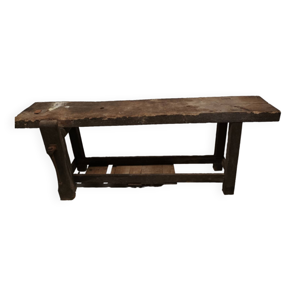 Ancien établi en bois vintage