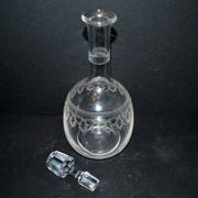 Antique carafe with guilloché spiral decoration – pantograph chemical engraving, circa 1900