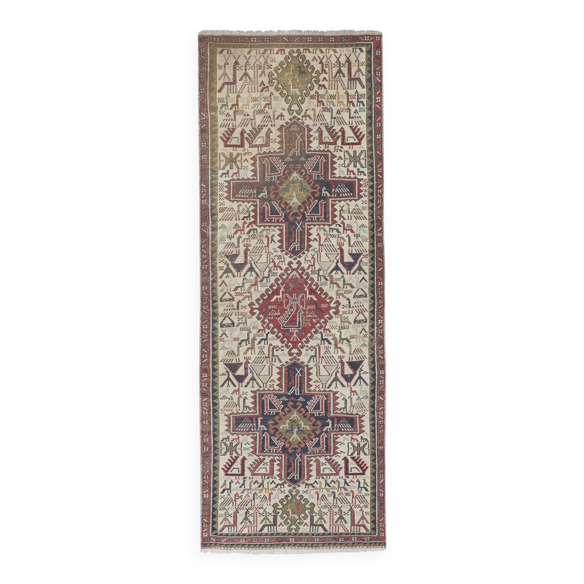 Vintage Turkish hallway rug 72x194 cm