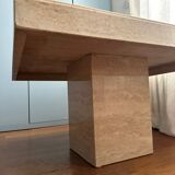 Light beige travertine square coffee table