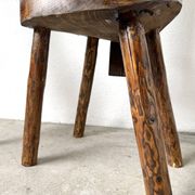 Trio de chaises d'alpage en pin massif, France, années 1950