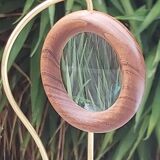 Scandinavian design magnifier wood and brass