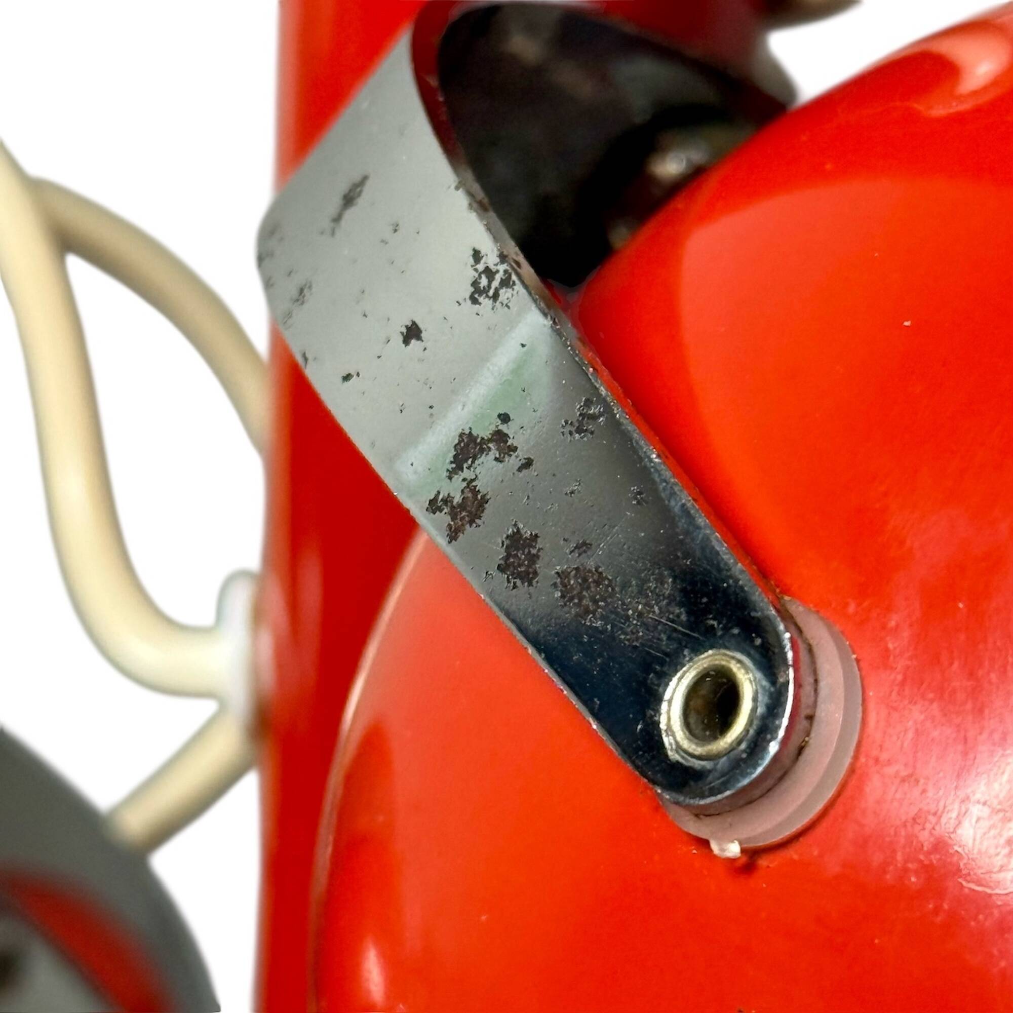 Red Eyeball Pendant Lamp, Chrome Finish – 1970s Futurist Design