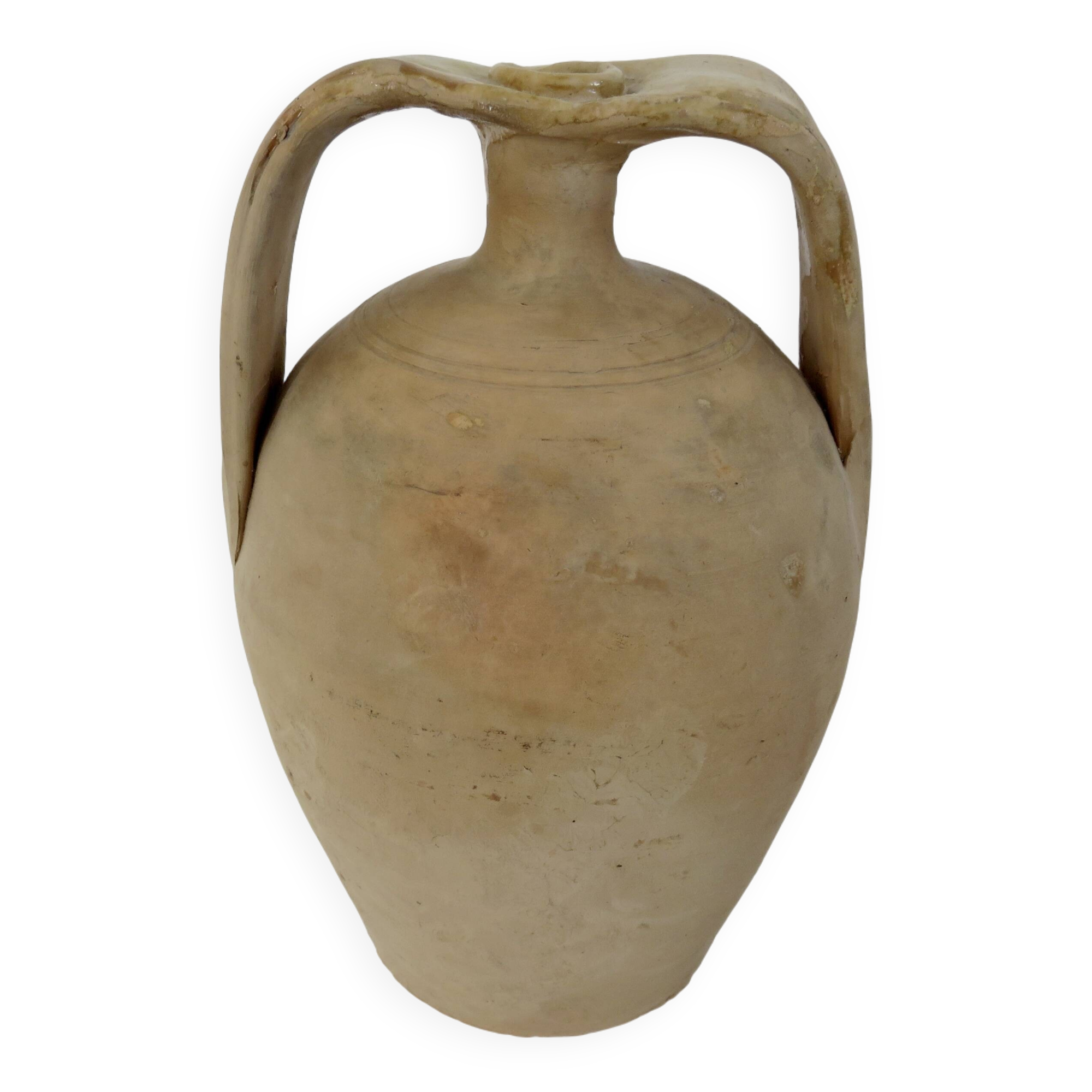 Jar, amphora, vase, in terracotta with handles, southern France, 1950