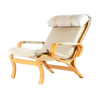 Fauteuil de salon facile en tissu de bois courbé moderne