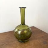 Vintage green glass soliflore vase 70s