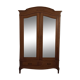 Antique oak wardrobe, 2 large mirrors