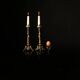 Pair of tripod candlesticks by Paul-Auguste Gagné (19th century)