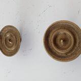 Pair of antique Empire furniture knobs in bronze from the 19th century.