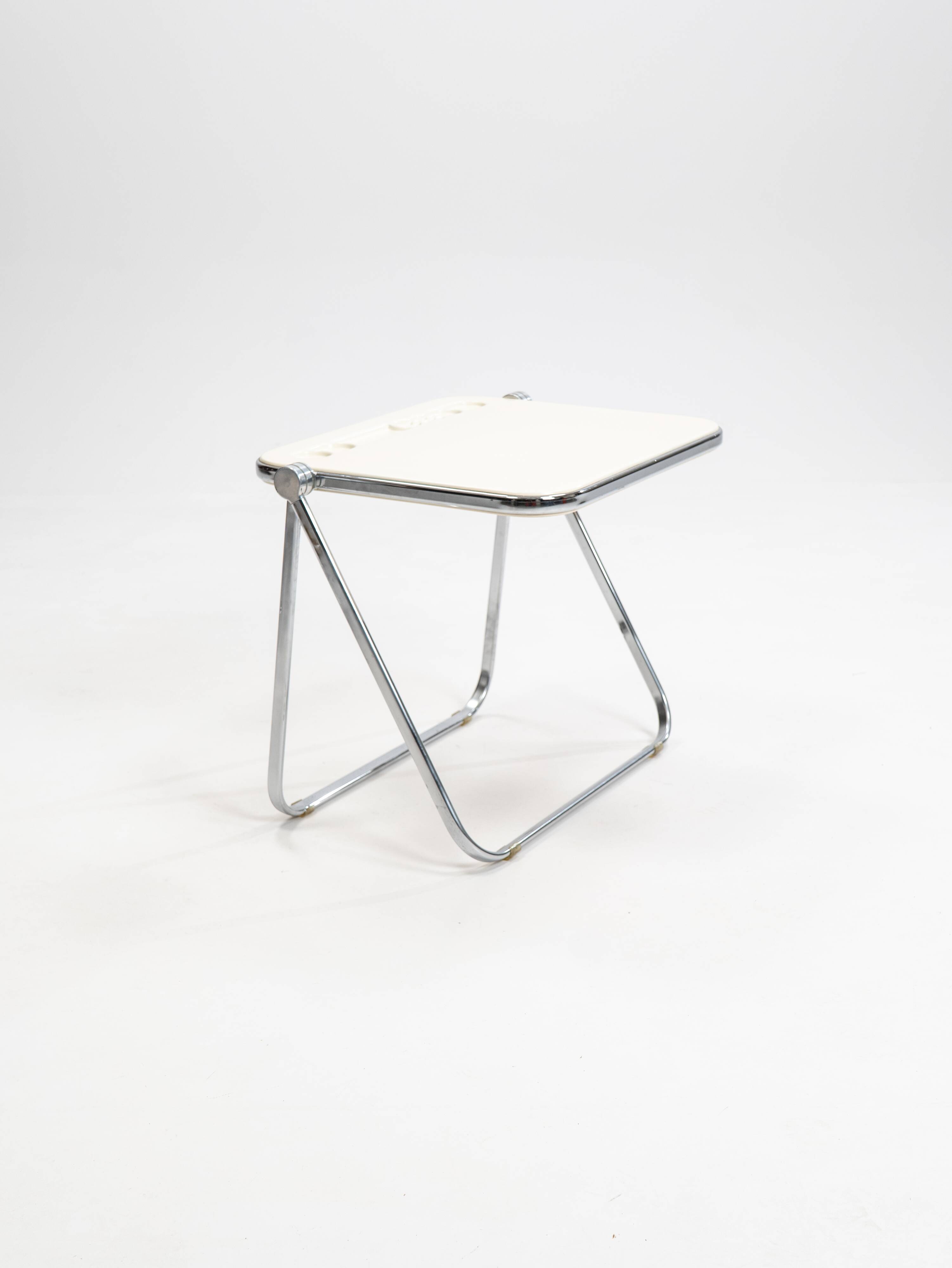 Vintage beige Platone folding desk by Giancarlo Piretti for Anonima Castelli, 1970s