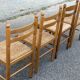 4 chaises bois massif et paille