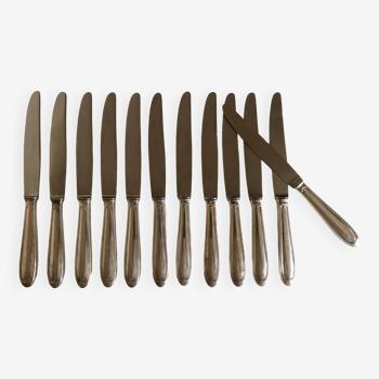 Set of 12 silver-plated table knives fillet 1960