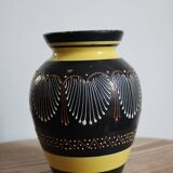 Henriot Quimper vase - Breton earthenware - graphic decoration