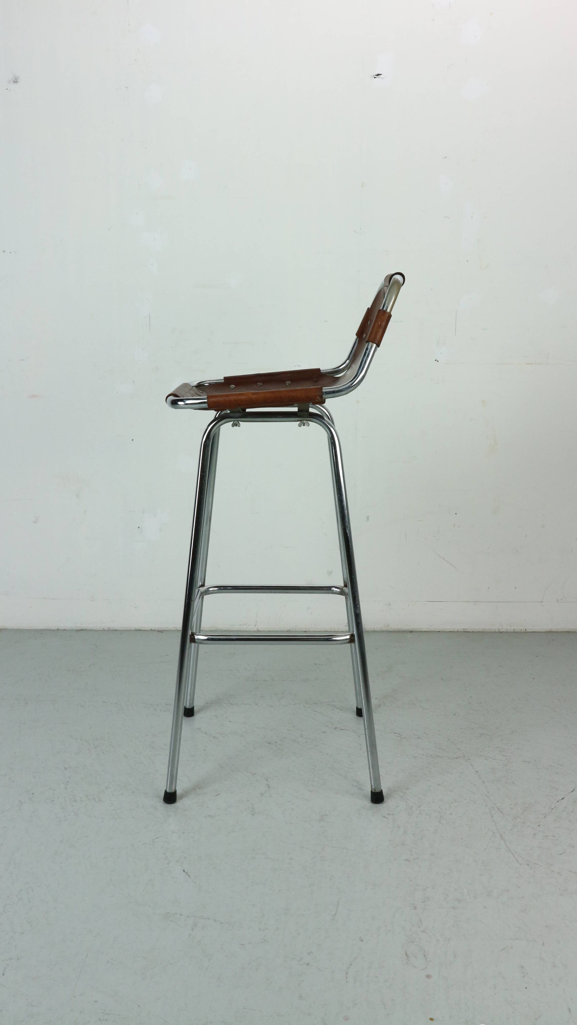 Dalvera "Les Arc" Original Leather Barstool, 1960