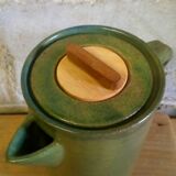 Green emailed sandstone teapot