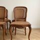 Set of 4 Regency chairs in caned cherry wood.