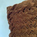 Coussin vintage en velours plissé