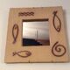 Vintage mirror of the 70s and 80s in concrete signed