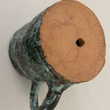 Large vintage turquoise ceramic pot from the 60s. Perfect condition. Dimensions: 20 cm high x 17 l.