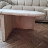 Pair of travertine nesting tables
