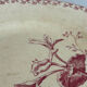Red iron earth serving dish - Gien honeysuckle - antique earthenware
