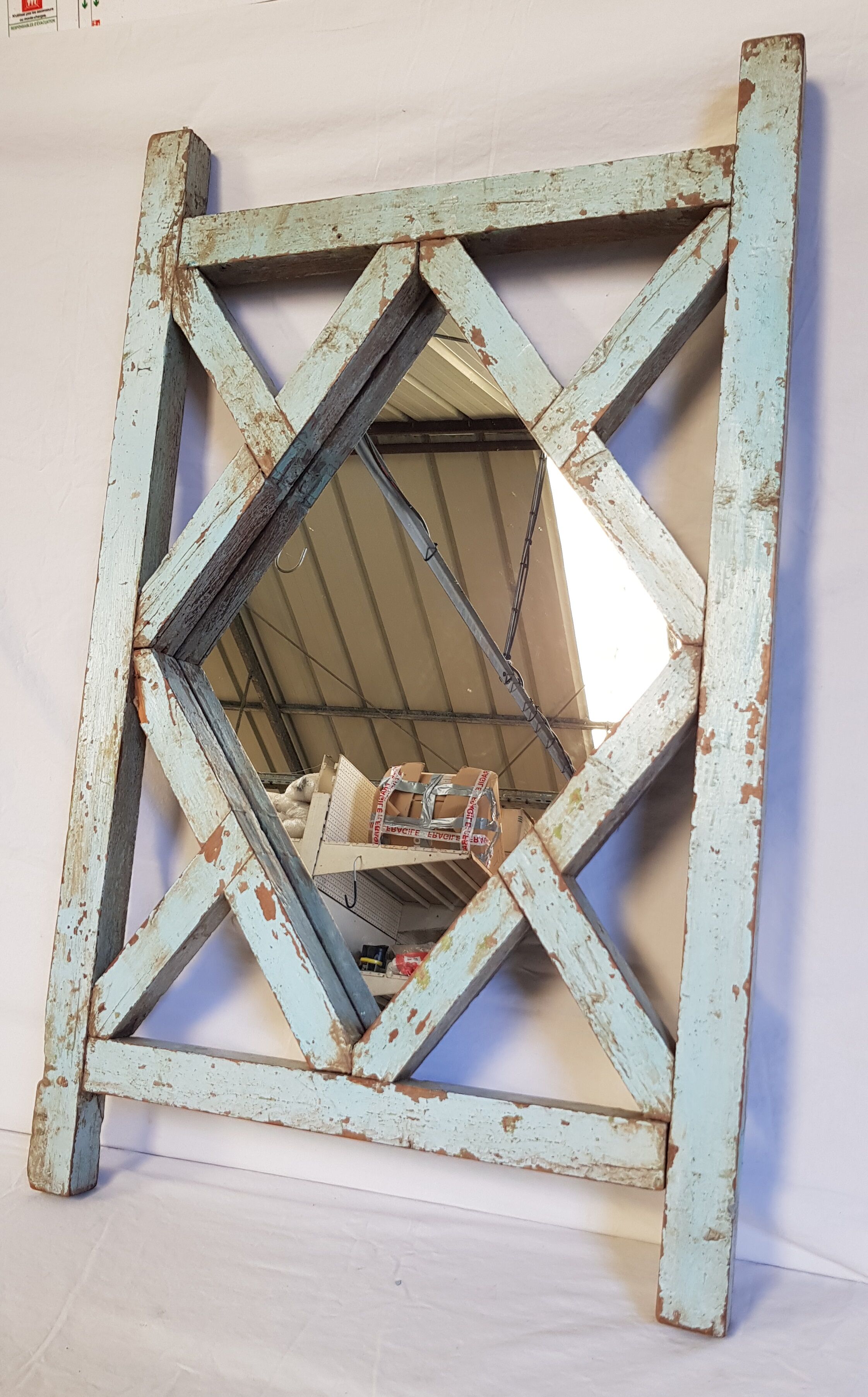 Mirror claustras in Burmese teak 49x80cm